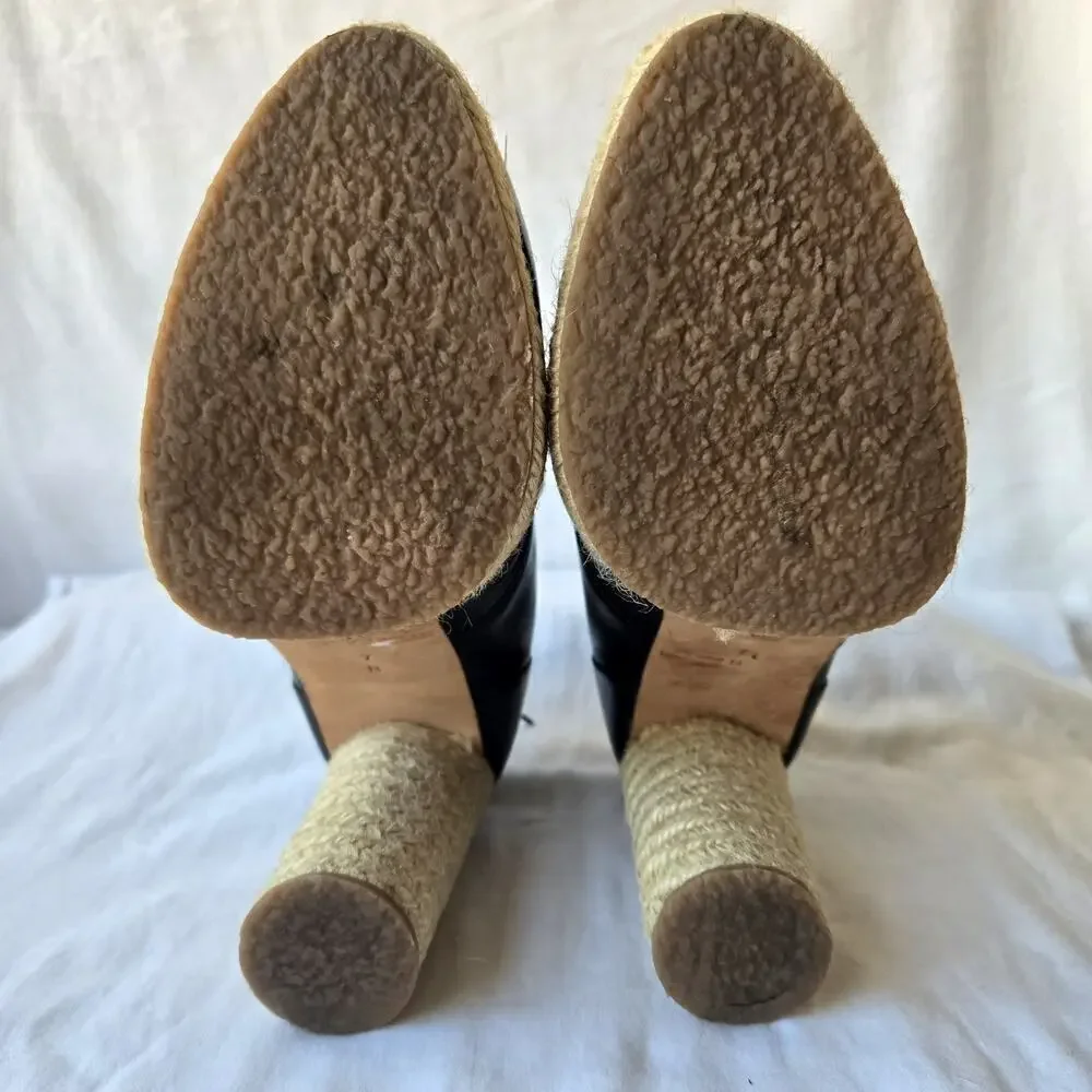 Loeffler Randall Nadia Women's Espadrille Leather Ankle Boots Black Size 7 B - Picture 7 of 10